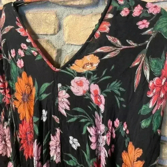 Women's Wrap Duster Coverup Boho Floral Butterfly size xl made in India - Picture 7 of 11